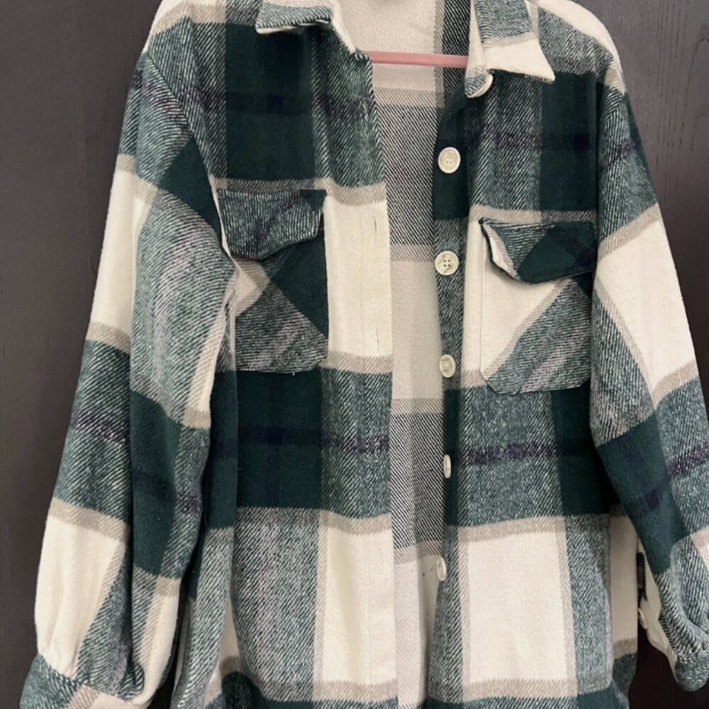 Vera & Lucy Women’s Check Jacket shacket Size S green/white